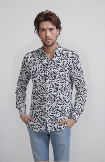 Camicia Uomo Fantasia - Collo Piccolo alla Francese -