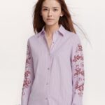 Camicia da donna a maniche lunghe a righe