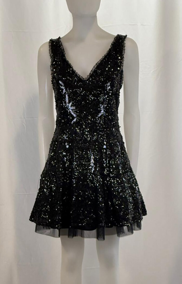 Mini Abito Imperial Nero con Paillettes