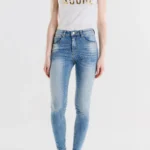 Pantalone skinny con strass