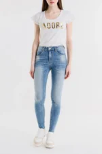 Pantalone skinny con strass
