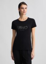 t-shirt con logo centrale