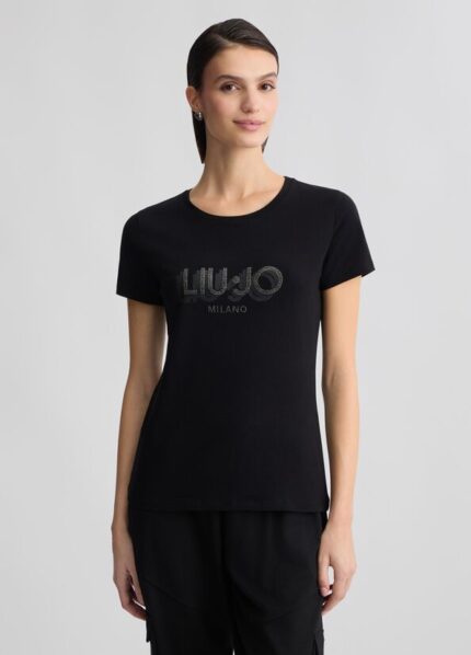 t-shirt con logo centrale