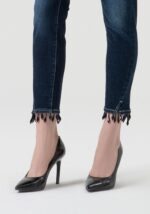 Jeans slim cropped push up in denim scuro 1