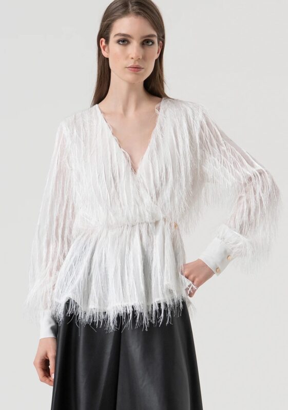 Blusa regular fit in fil coup&eacute;