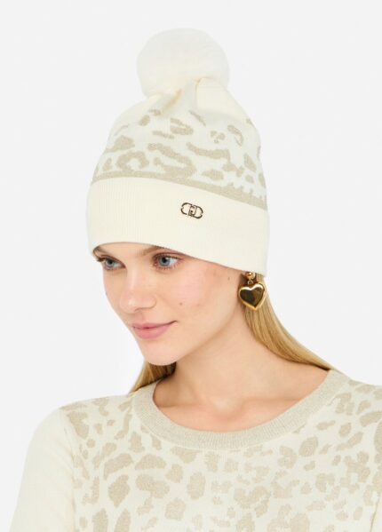 Berretto con motivo animalier