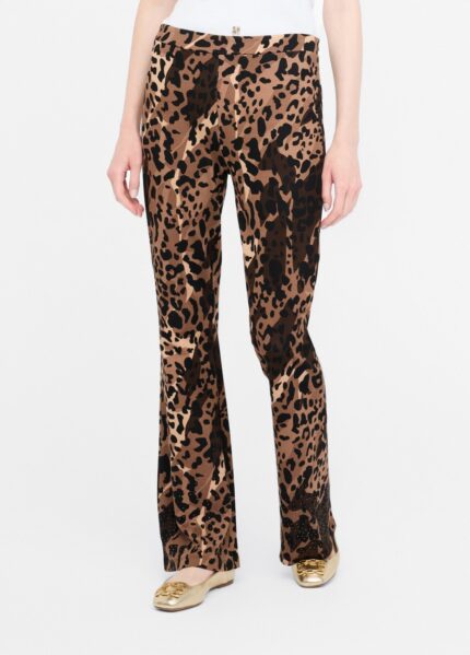Pantaloni scampanati stampa animalier 1