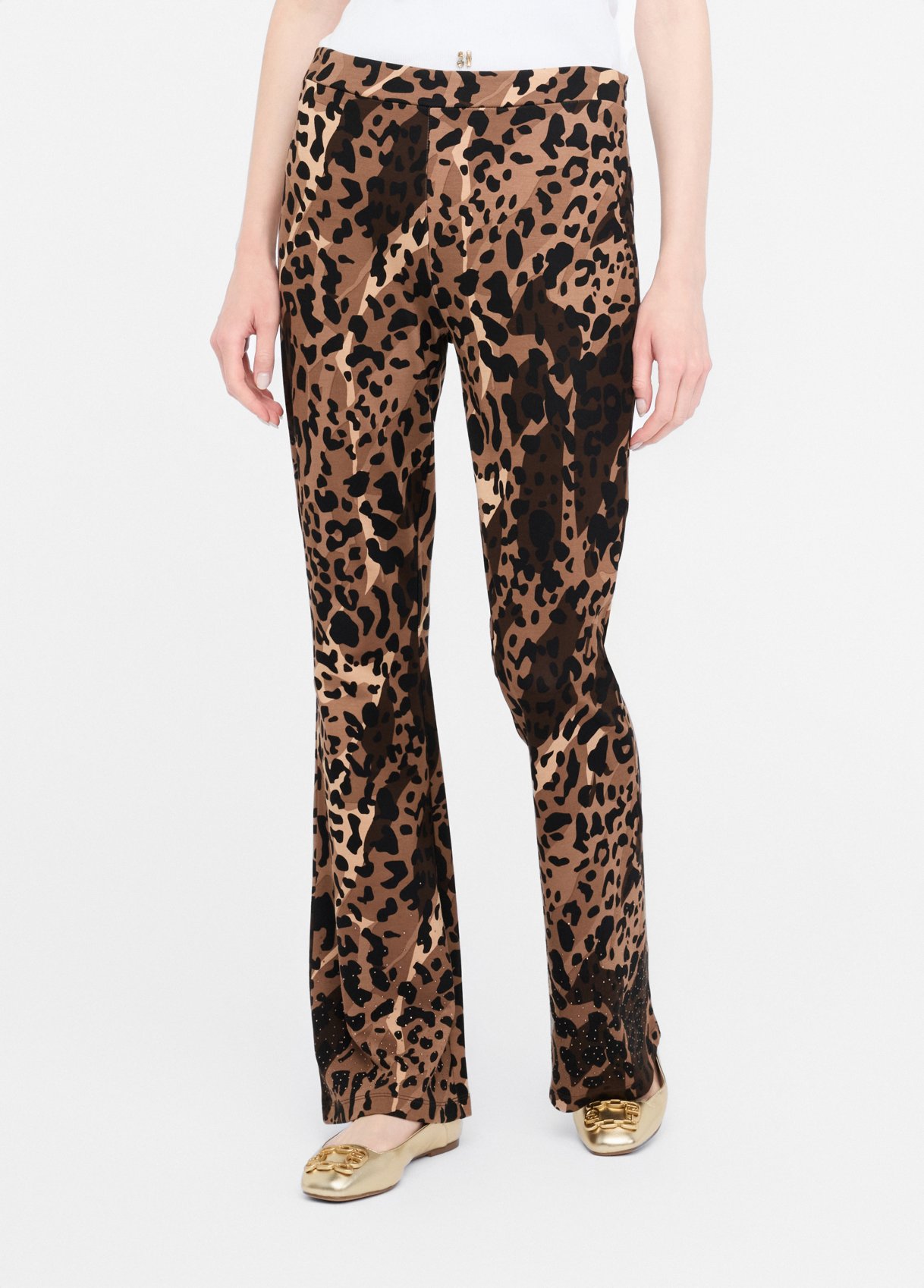 Pantaloni scampanati stampa animalier 1 Pantaloni scampanati stampa animalier 1