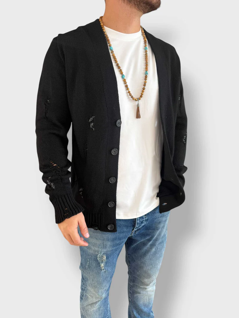 Cardigan con rotture Cardigan con rotture