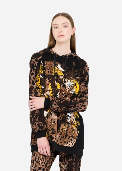 Felpa con stampa animalier