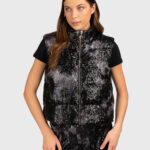 Gilet imbottito con paillettes applicate