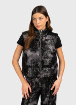 Gilet imbottito con paillettes applicate