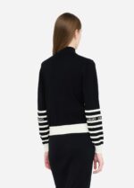 Cardigan a righe con perle 2