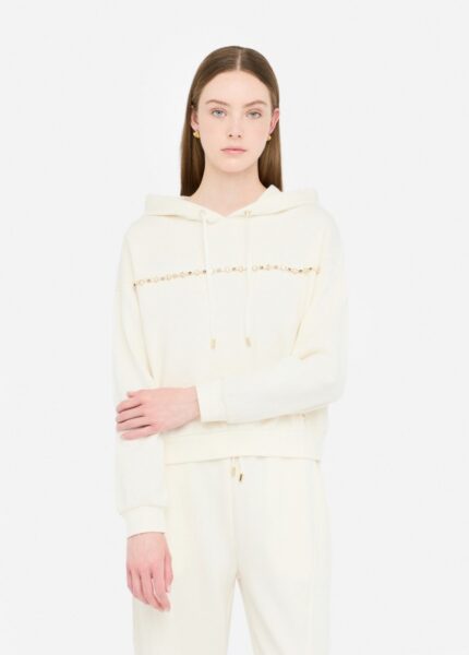 Felpa con cappuccio e strass