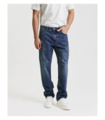 Jeans ALEX straight fit vintage wash con strappi 2