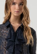 Camicia regular in tessuto devorè animalier 2