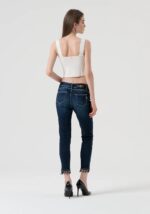 Jeans slim cropped push up in denim scuro 3