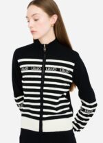 Cardigan a righe con perle 3