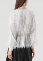 Blusa regular fit in fil coupé 4