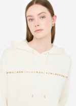 Felpa con cappuccio e strass 4