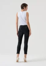 Jeans slim cropped push up in denim nero 4