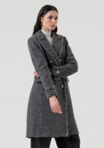 Cappotto lungo slim fit in tweed 4