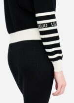 Cardigan a righe con perle 5