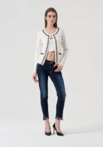 Jeans slim cropped push up in denim scuro 5