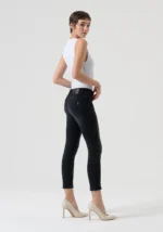 Jeans slim cropped push up in denim nero 5