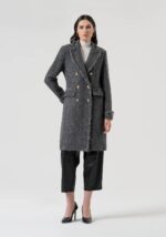 Cappotto lungo slim fit in tweed 6