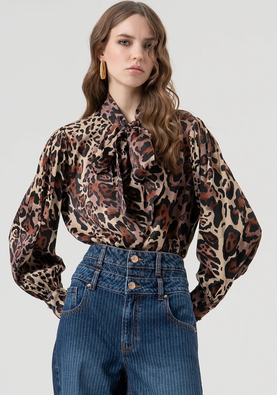 BLUSA Blusa regular in fantasia animalier - immagine 1