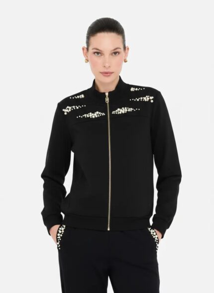 Felpa con zip nera