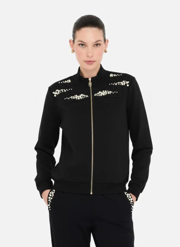 Felpa con zip nera