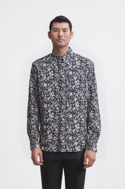 Camicia con stampa floreale 1