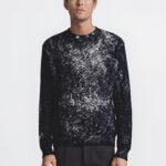 Maglione girocollo in cotone effetto delavé