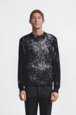 Maglione girocollo in cotone effetto delavé