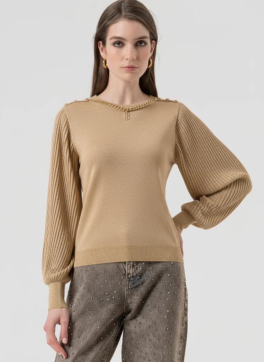 Maglia regular con lana e lurex Maglia regular con lana e lurex