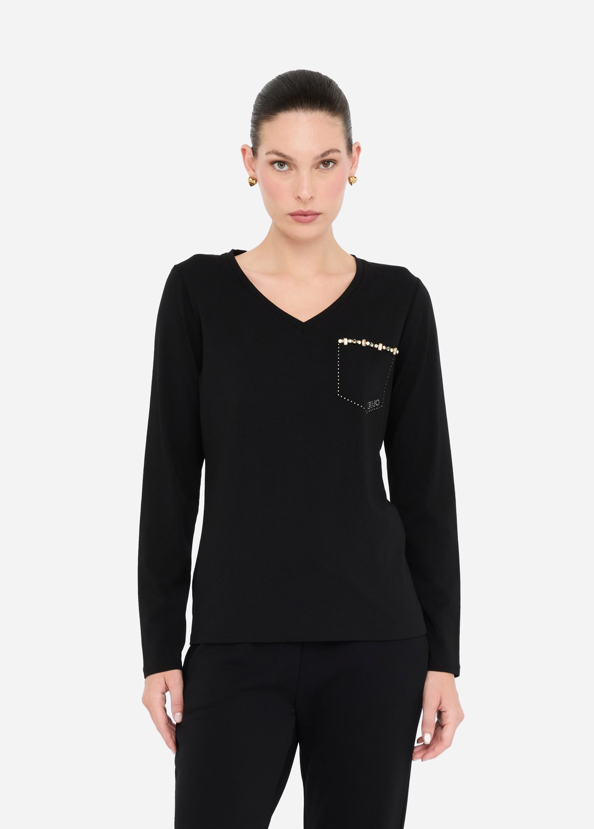 t-shirt T-shirt con strass - immagine 1