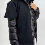 Piumino Nylon con Cappa in Panno 2