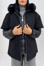 Piumino Nylon con Cappa in Panno 4