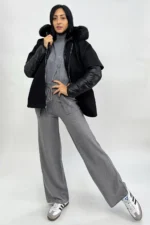 Piumino Nylon con Cappa in Panno 6