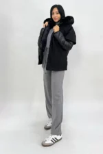 Piumino Nylon con Cappa in Panno 7