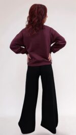 Felpa Donna con Applicazione Gioiello 2 col. bordeaux