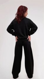 Felpa Donna con Applicazione Gioiello 2 col. nero