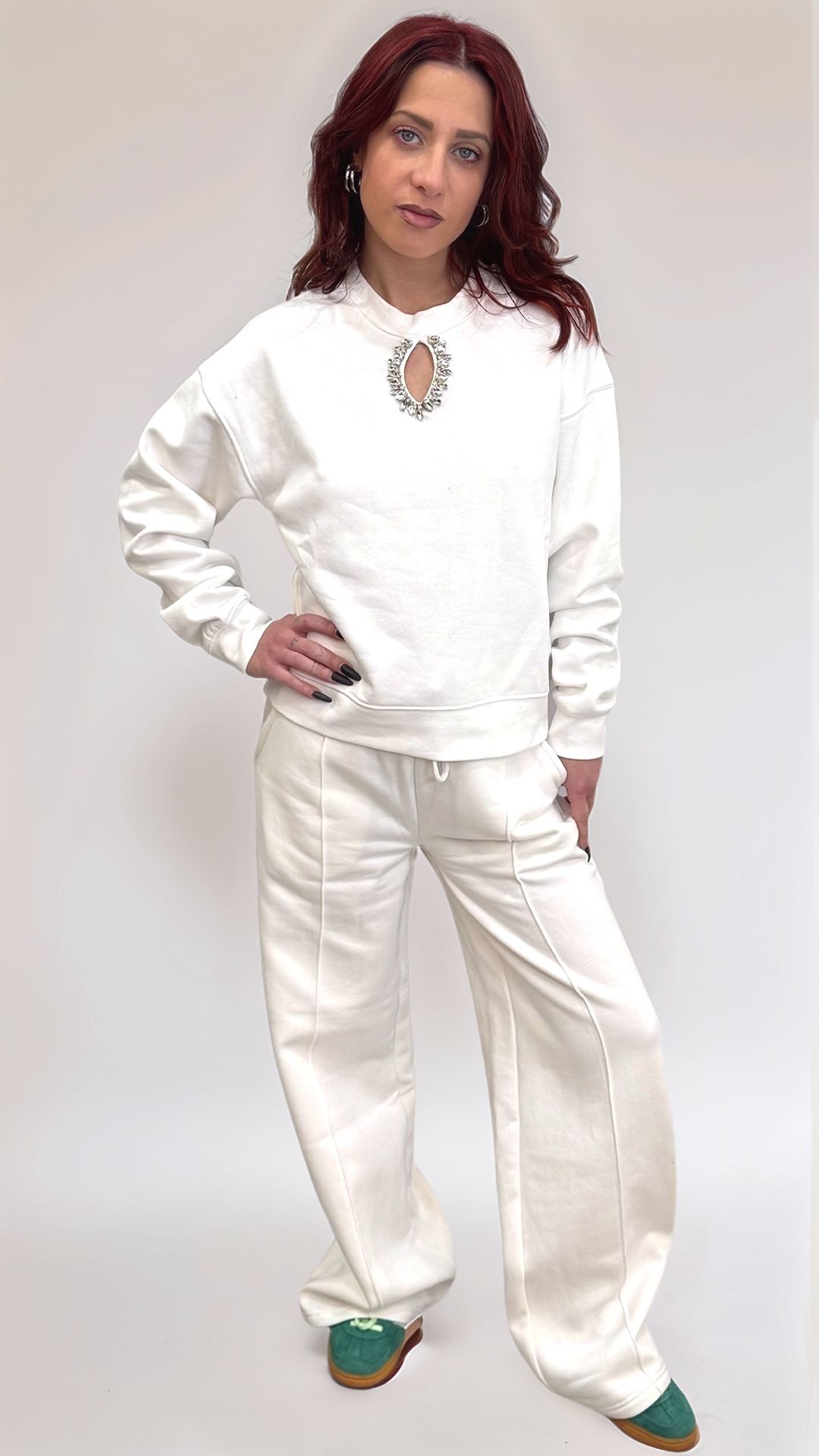 Felpa Donna con Applicazione Gioiello Felpa Donna con Applicazione Gioiello