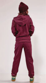 Pantalone donna in felpa bordeaux