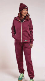Pantalone donna in felpa bordeaux 3