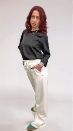 Pantalone palazzo in felpa donna - immagine 3