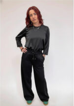 Pantalone palazzo in felpa donna - immagine 4