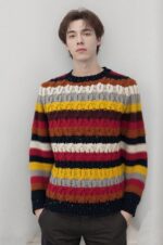 Maglione ad intarsi girocollo